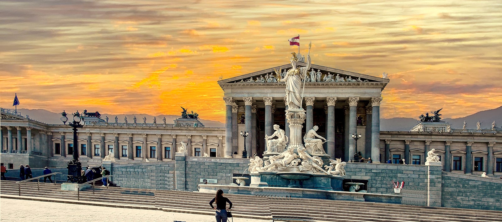 Parlament Wien - Front mit Athenebrunnen - www.wien-erleben.com