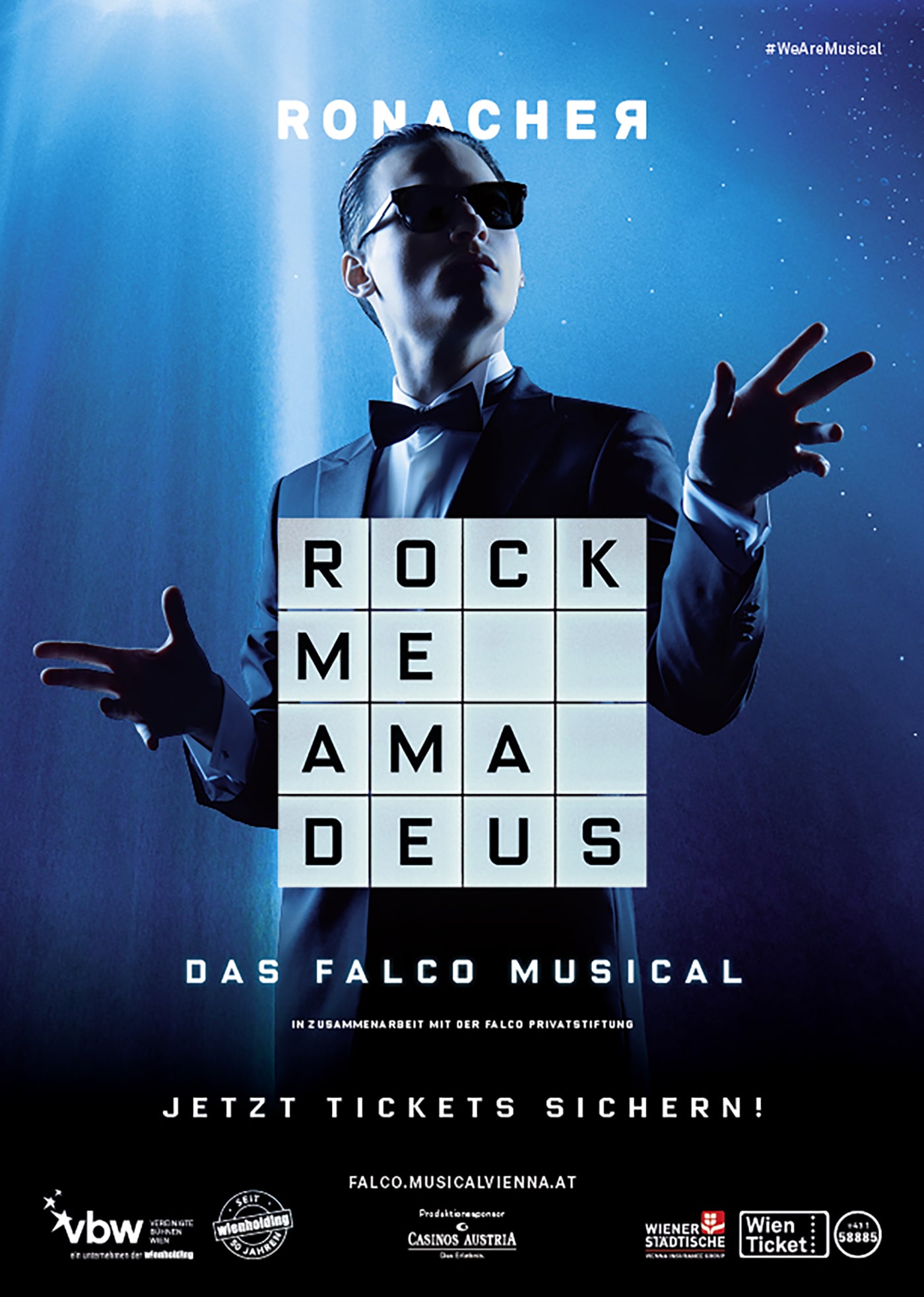 Ronacher Falco Musical Rock me Amadeus - Plakat zu Musical - Foto VBW - www.wien-erleben.com