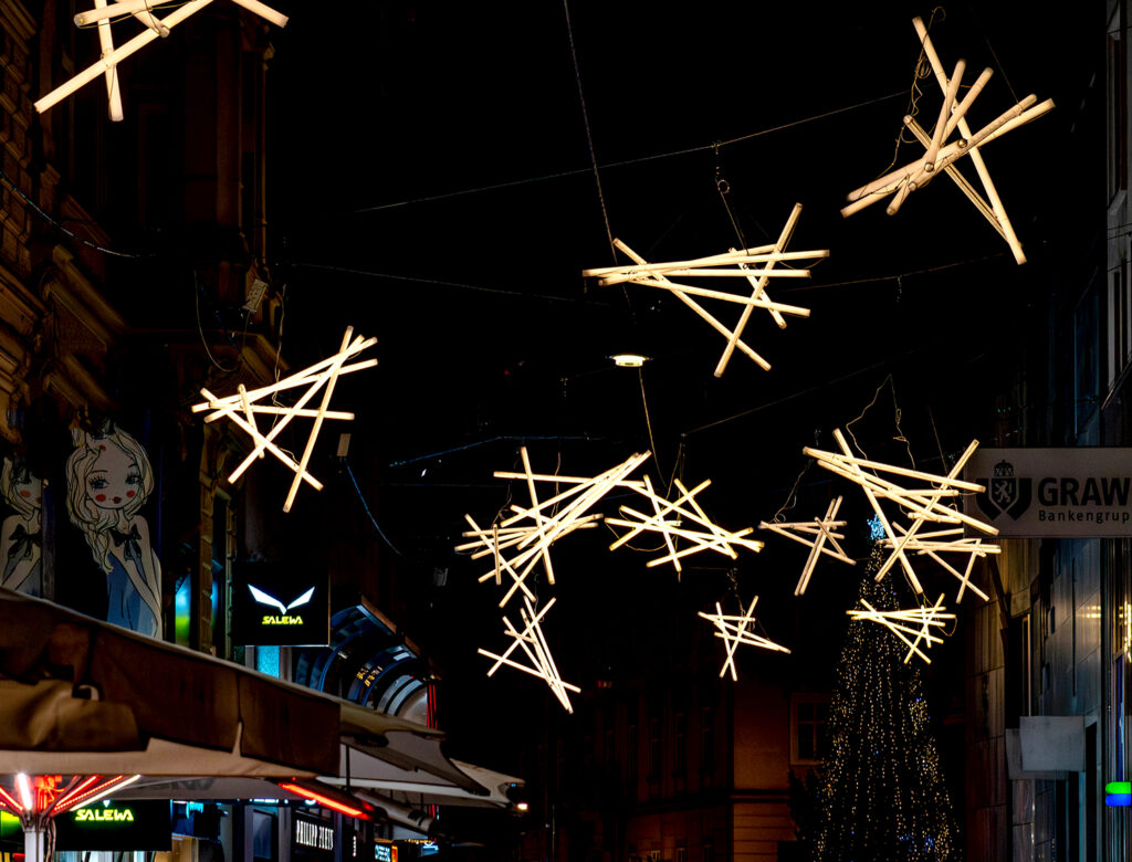 Weihnachtsbeleuchtung in Wien - Lichtecken in der Jasomirgottstraße - www.wien-erleben